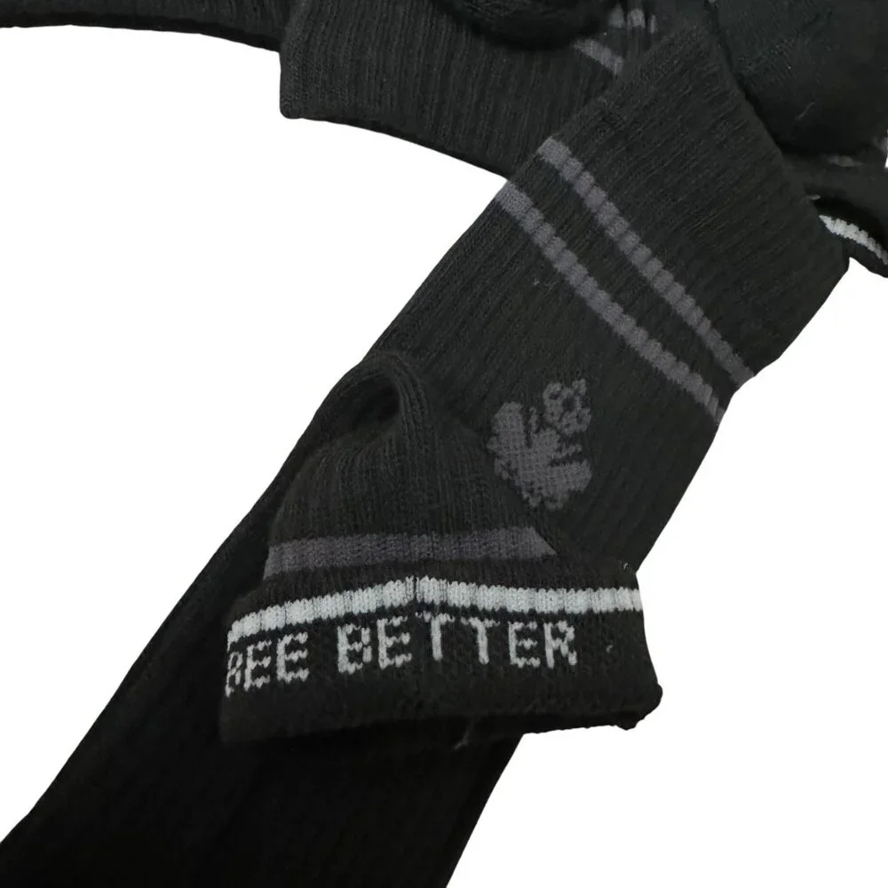 Bombas crew Socks size Large Mens/Womens black cushion stay‎ up Honeycomb new